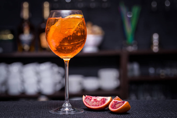 Aperol Spritz Cocktail on the bar - Фото, изображение