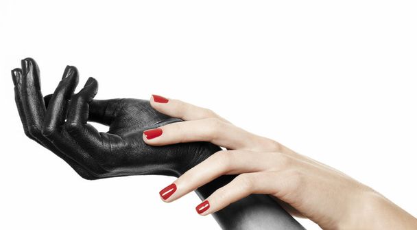 hands with black paint - Fotografie, Obrázek