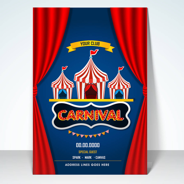 Fondo de carnaval con noria, carpa de circo y carpa
  - Vector, imagen