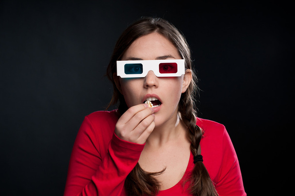 Teenager watching a 3D movie - Photo, image