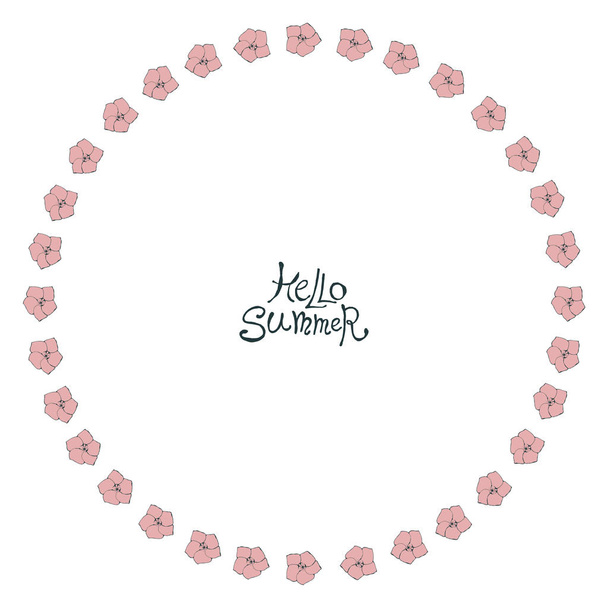 Circle floral frame - Вектор,изображение