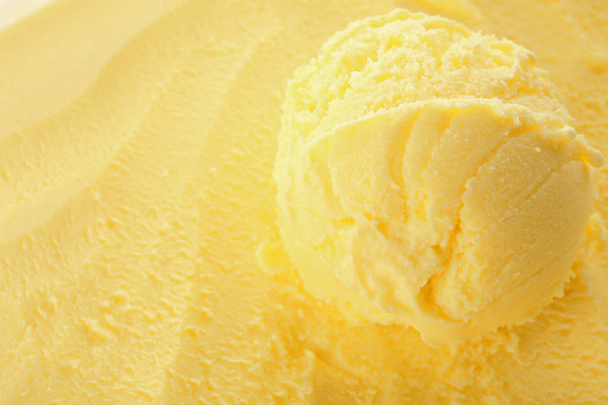Ball of ice-cream on yellow - Photo, image