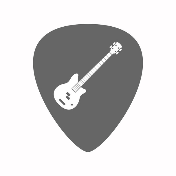 Ізольований гітарний медіум з чотирма струнними електричними бас-гітарами
 - Вектор, зображення