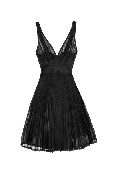 Zwarte zijden jurk - Foto, afbeelding