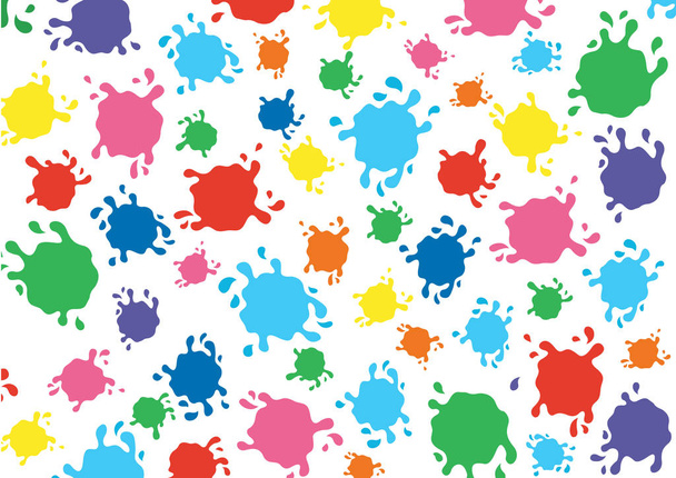 colorful ink splashes background vector  - Vector, Imagen