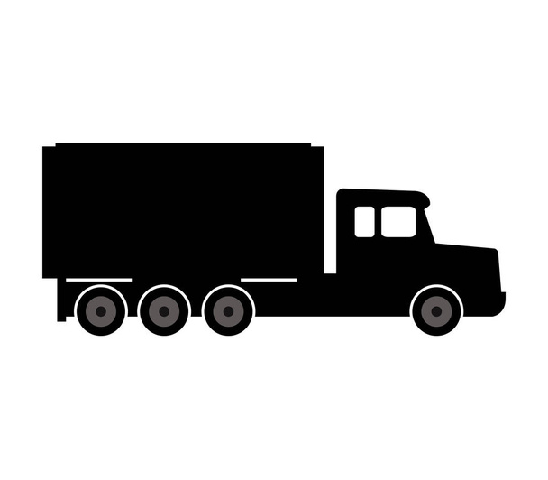 Значок грузовика на белом фоне
 - Вектор,изображение