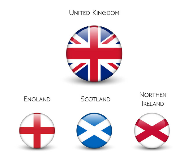 Флаг Великобритании - Англия, Шотландия, Ирландия. Юнион Джек
 - Вектор,изображение