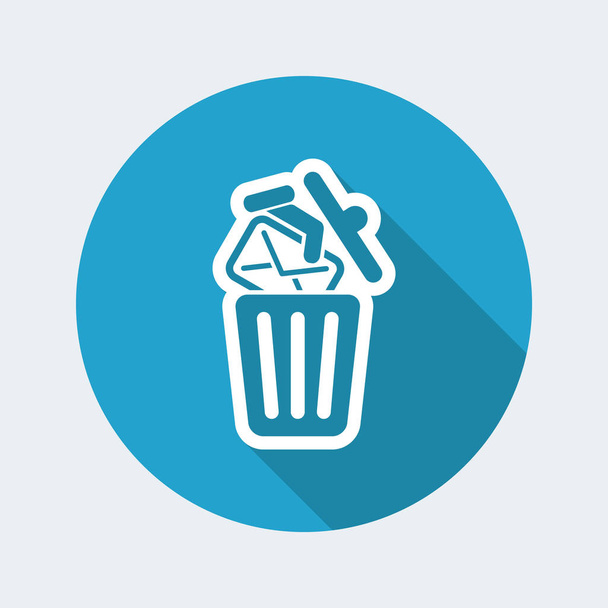 Trashing mail icon - Vector, Image