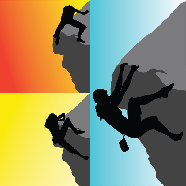Climbers women - Vector, Image