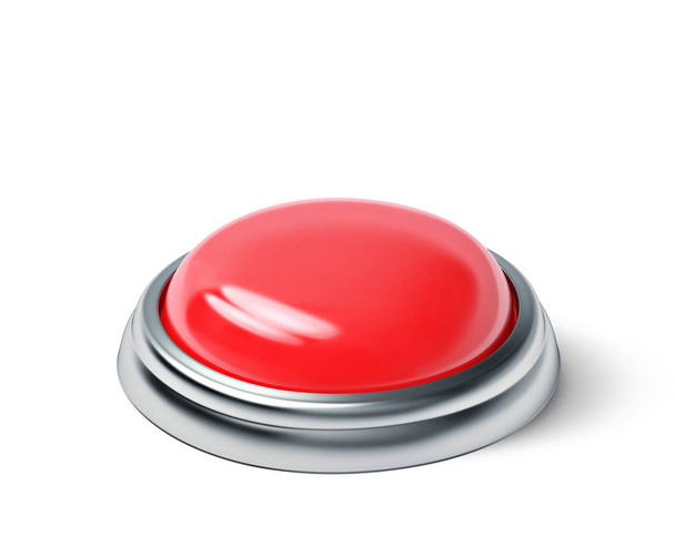 Red button isolated on white - Photo, image