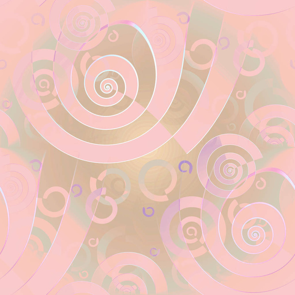 Seamless spirals pattern pink purple light brown overlaying blurred - Φωτογραφία, εικόνα