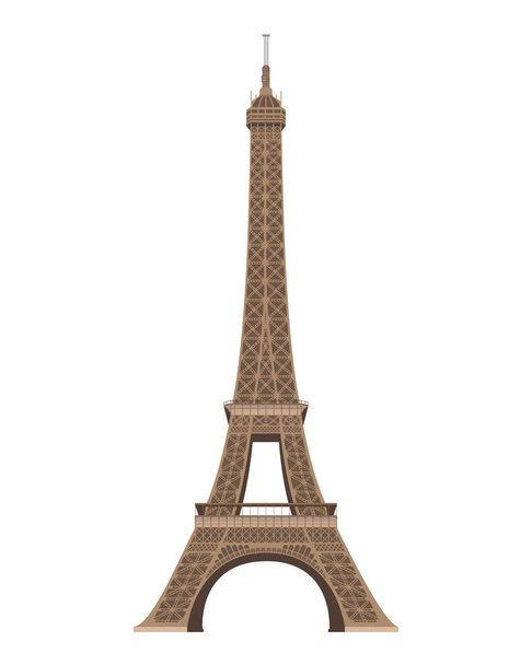 Wieża Eiffel, Paryż, Francja. Na białym tle na białe tło wektor ilustracja. - Wektor, obraz