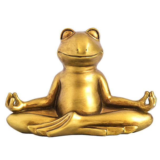 Lotus poz meditasyon Buda kurbağa  - Fotoğraf, Görsel