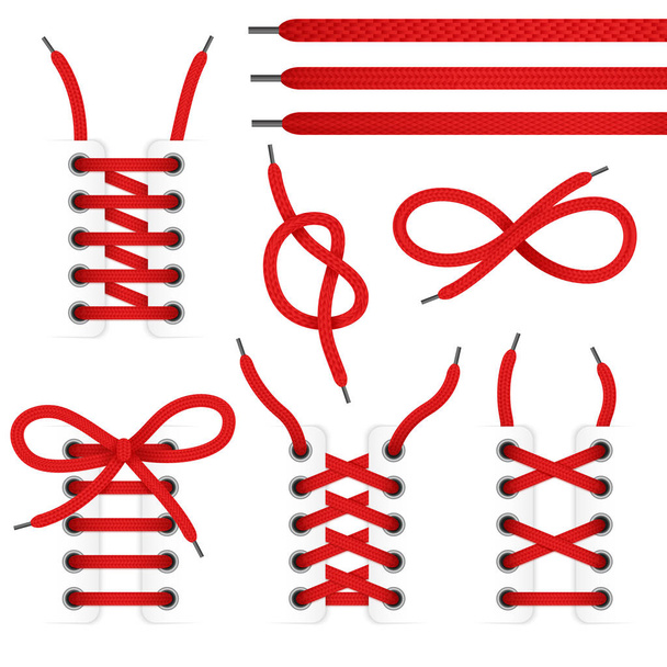 Набор значков для кружевной обуви
 - Вектор,изображение
