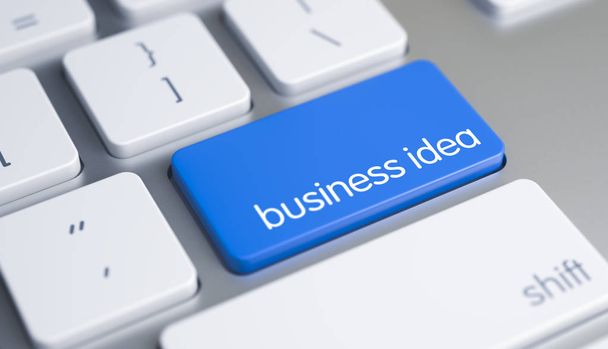 ビジネス アイデア - 青いキーボードを使って上の碑文。3 d. - 写真・画像