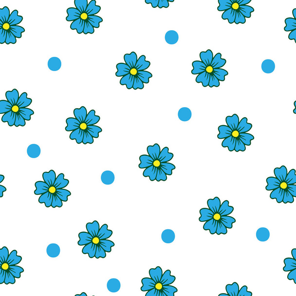 Vettore semplice motivo floreale senza cuciture con piccolo fiore blu
  - Vettoriali, immagini