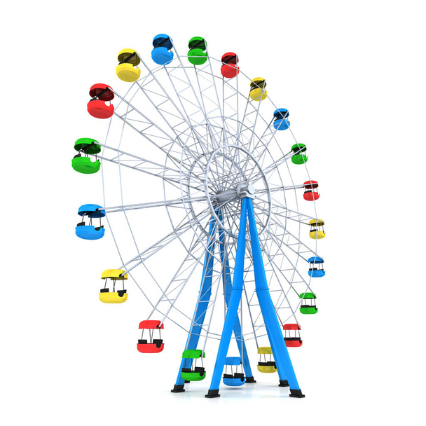 Ferris wheel isolated on white - Photo, Image