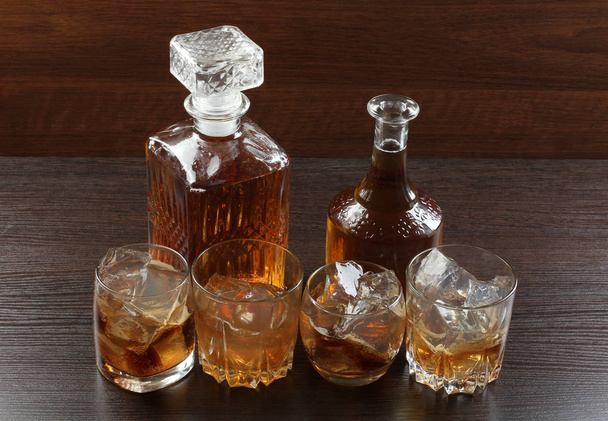 Glass whiskey on wood seven - Fotó, kép