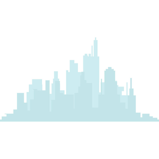 Geïsoleerde stadsgezicht silhouet - Vector, afbeelding