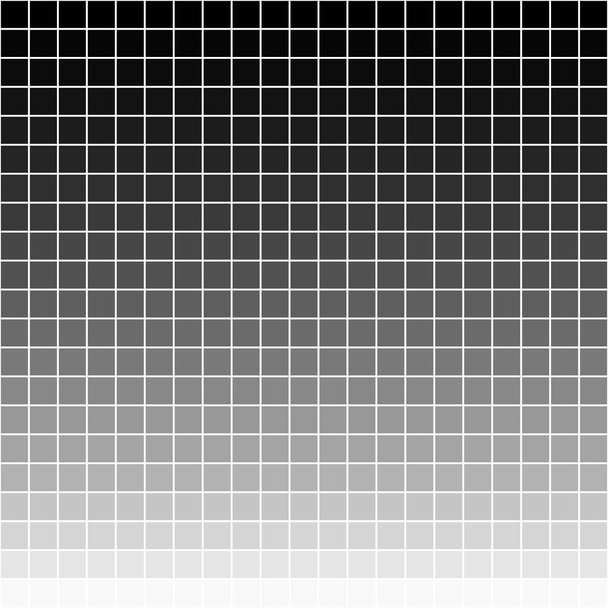 ピクセル背景、黒から白の正方形ピクセル ベクトルの水平ストライプ グレー グラデーションの解体へのグラデーション - ベクター画像