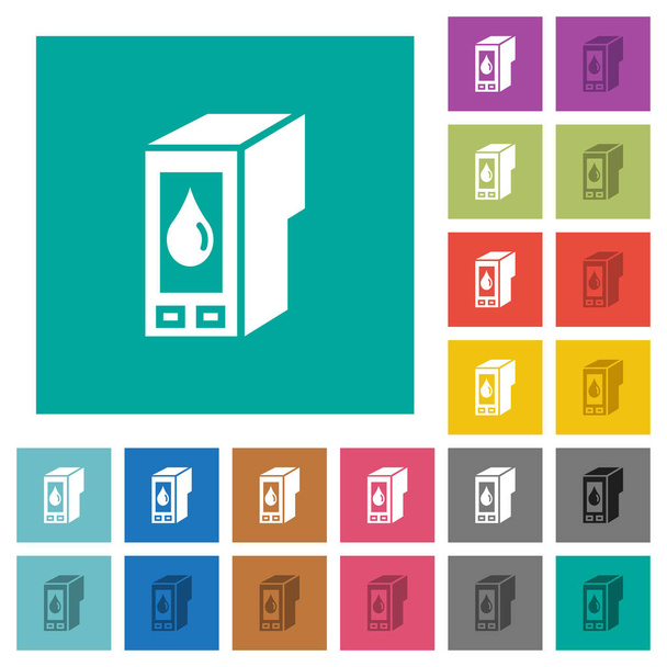 Ink cartridge square flat multi colored icons - Vector, Image