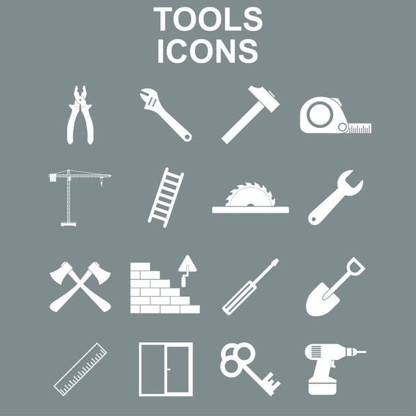 zestaw ikon narzędzi roboczych - Wektor, obraz
