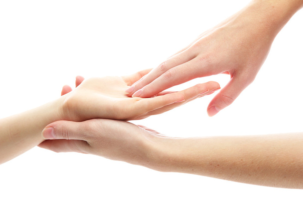 Hand massage, isolated on white - Photo, image