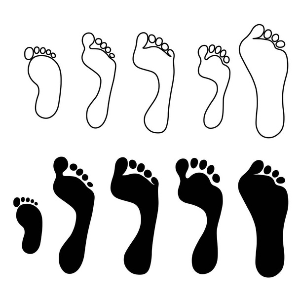Set generation hand foot prints - Vector, Image