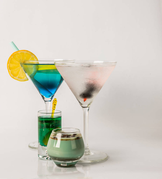Set of color drink, different shapes of glasses, drink set - Photo, Image