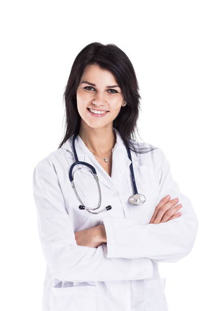 Young, beautiful, friendly, smiling and skilled woman doctor. - Photo, Image