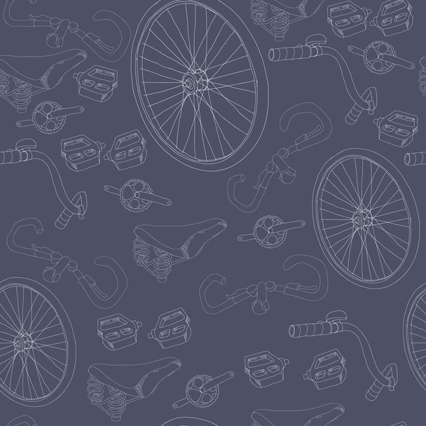 Patrón sin costura de bicicleta dibujada a mano
 - Vector, imagen