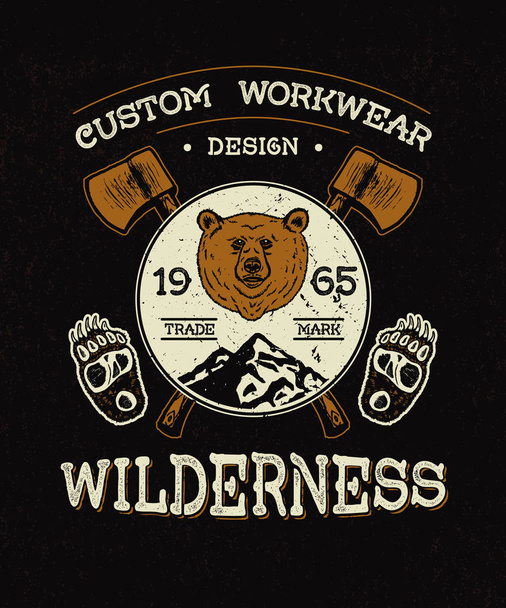 Custom work wear Wilderness. - Vector, Image