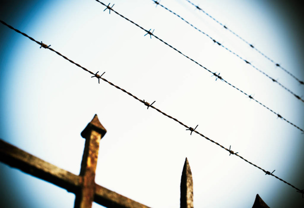 Prison fence in over a Paris prison  - Photo, Image