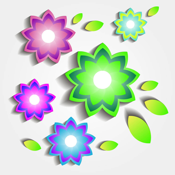 flower vector abstract design background shadows  - ベクター画像