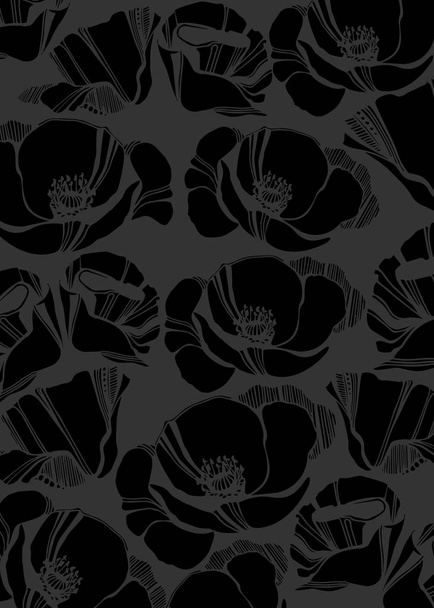 poppy nature flower vector plant pattern - Vektor, Bild