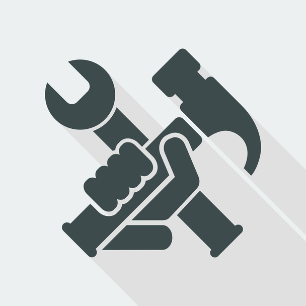 Icono de martillo y llave inglesa
 - Vector, imagen