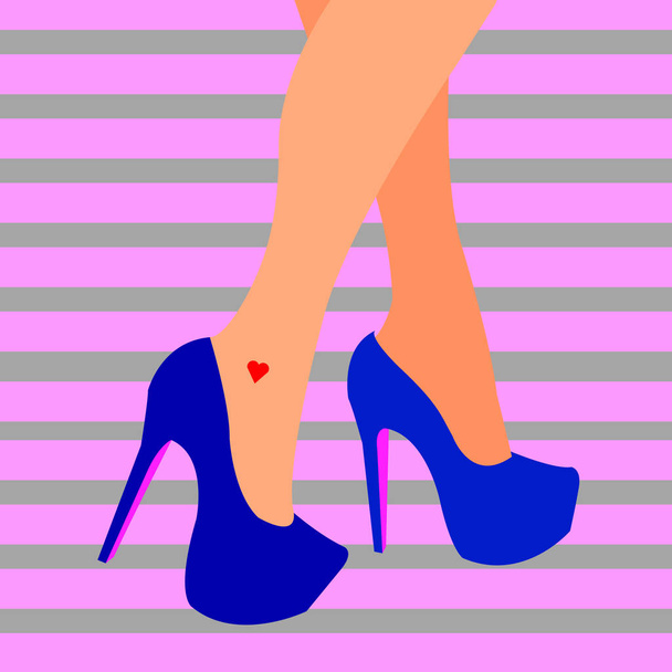 vector fashion illustration silhouette sketch footwear - Διάνυσμα, εικόνα