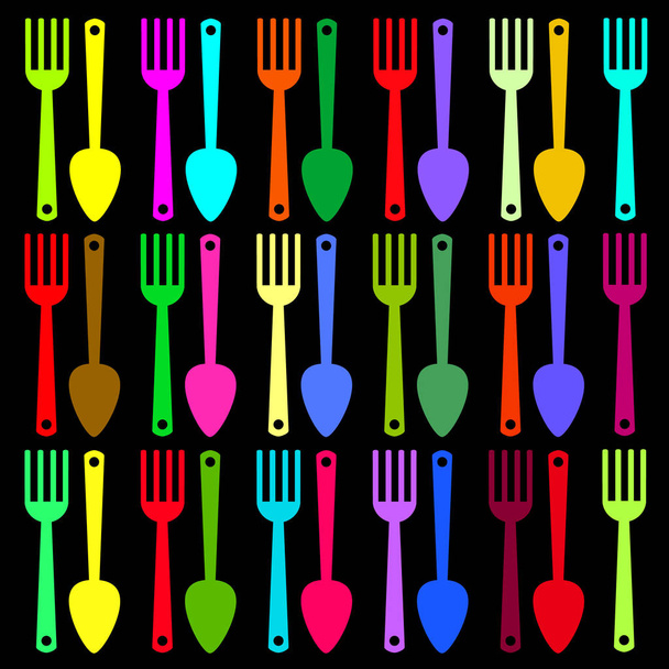 spoon fork icon vector kitchen illustration - Vektor, kép