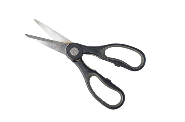 Black scissors isolated on white background - Photo, Image