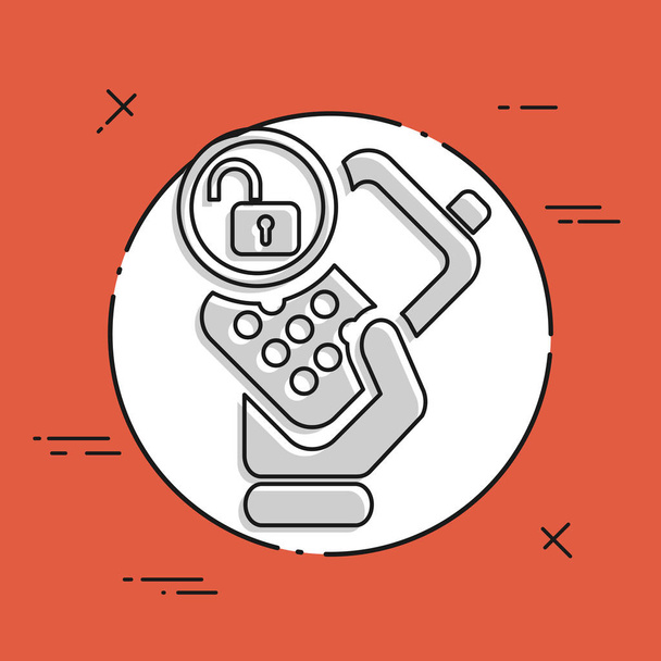 phone lock icon - Vector, Image