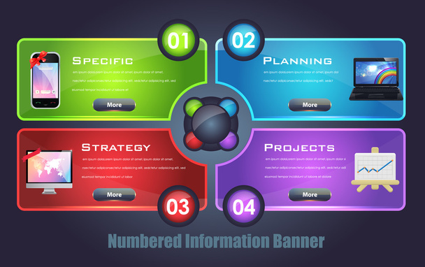 Numbered Information Banner Vector Design - Вектор,изображение