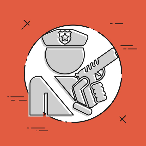 Policía icono plano
 - Vector, Imagen