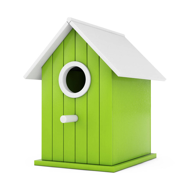 Μικρά ξύλινα Birdhouse ελιάς. 3D rendering - Φωτογραφία, εικόνα