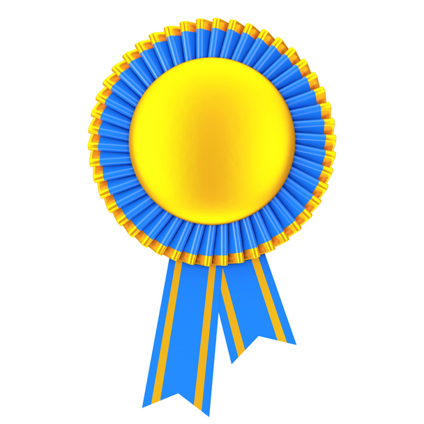 Gouden leeg Award lint rozet. 3D-rendering - Foto, afbeelding