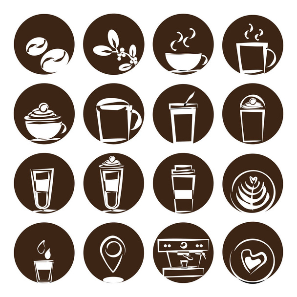 ensemble icône café - Vecteur, image