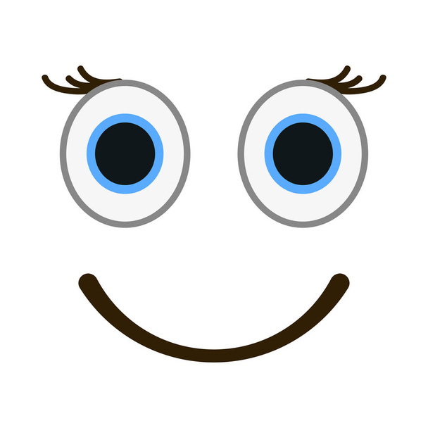 Emoticono sonriente con ojos felices. Ilustración del vector emoji femenino
. - Vector, imagen