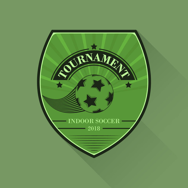 Logo du football. Logotype de football au design plat. Illustration vectorielle sport. Coupe de soccer intérieure
. - Vecteur, image