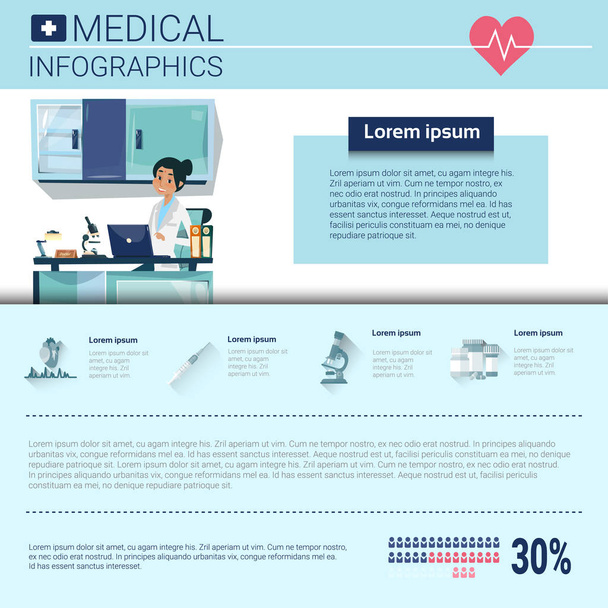 Health Medicine Infographics Information Banner With Copy Space - Vector, Image