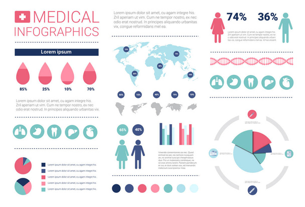 Health Medicine Infographics Information Banner With Copy Space - Wektor, obraz