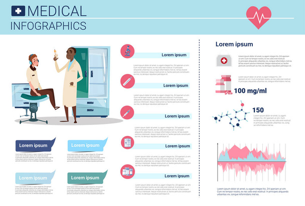 Gezondheid Geneeskunde Infographics informatie Banner met kopie ruimte - Vector, afbeelding